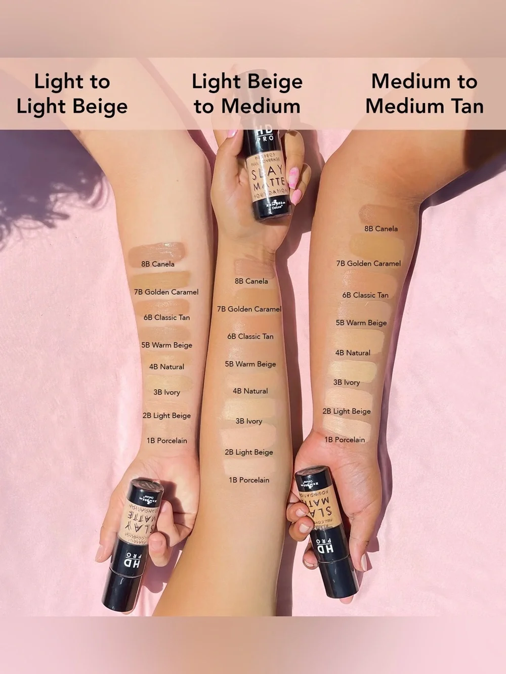 Italia Deluxe HD Pro Slay Matte Liquid Foundation - 5B Warm Beige, NEW